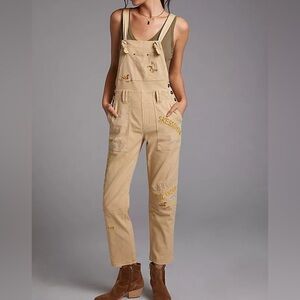 Anthropologie Pilcro The Wanderer Overalls Embroidered Iceland Rare Sz 29